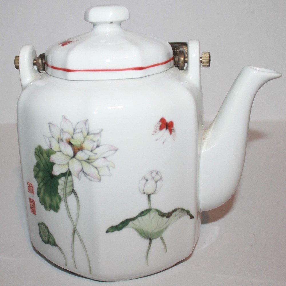 Original Lotus The Tuscany Collection Porcelain Large 48oz Teapot Made in Japan
